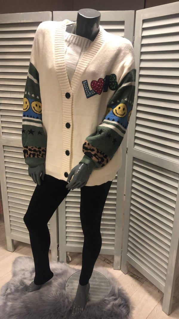 Love vest bling bling kleur groen