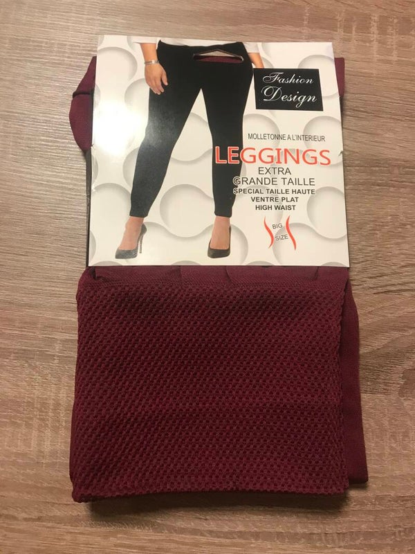Fleece legging plus size rood