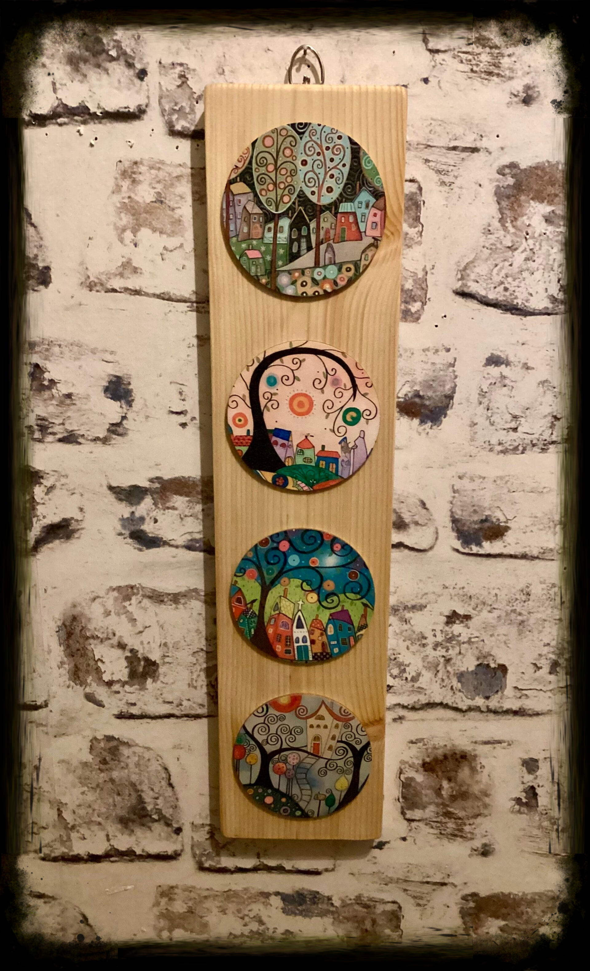 Rustic reclaimed wood decorative wall hanging