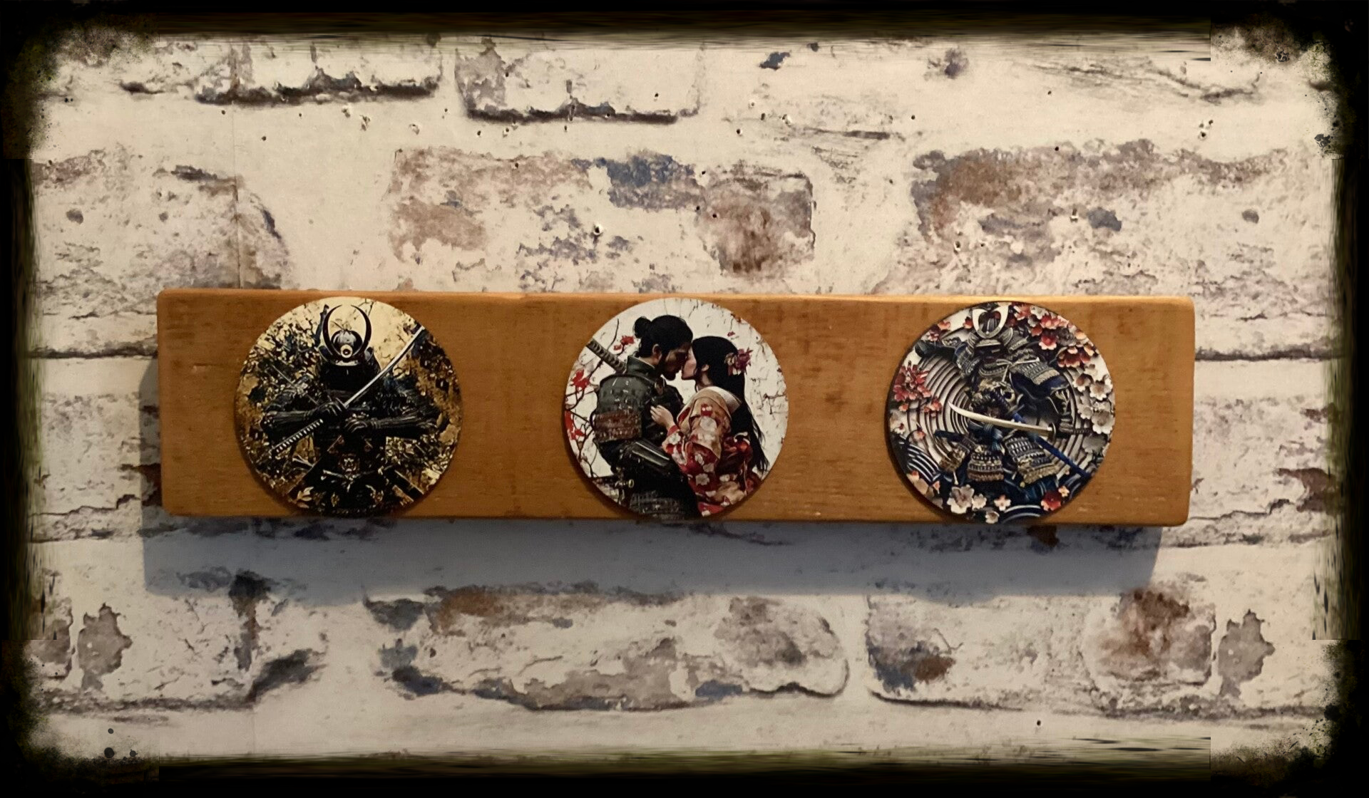 Rustic reclaimed wood decorative wall hanging