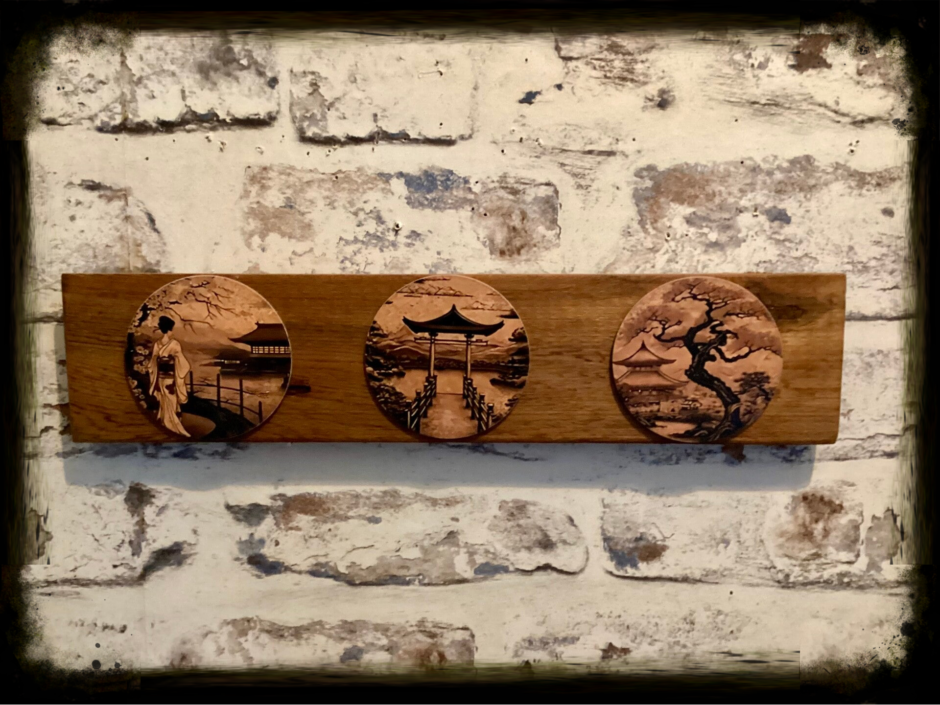Rustic reclaimed wood decorative wall hanging
