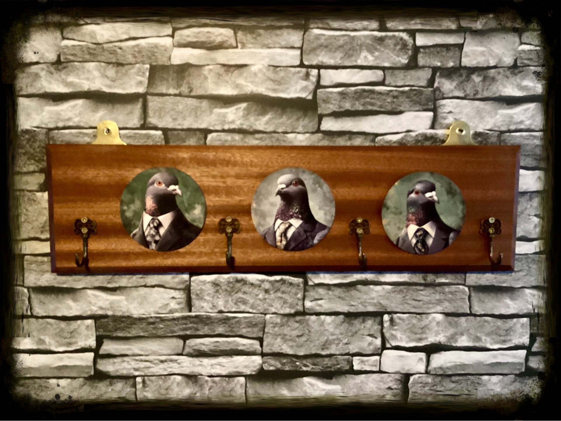 Rustic reclaimed wood 4 hook coat hanger