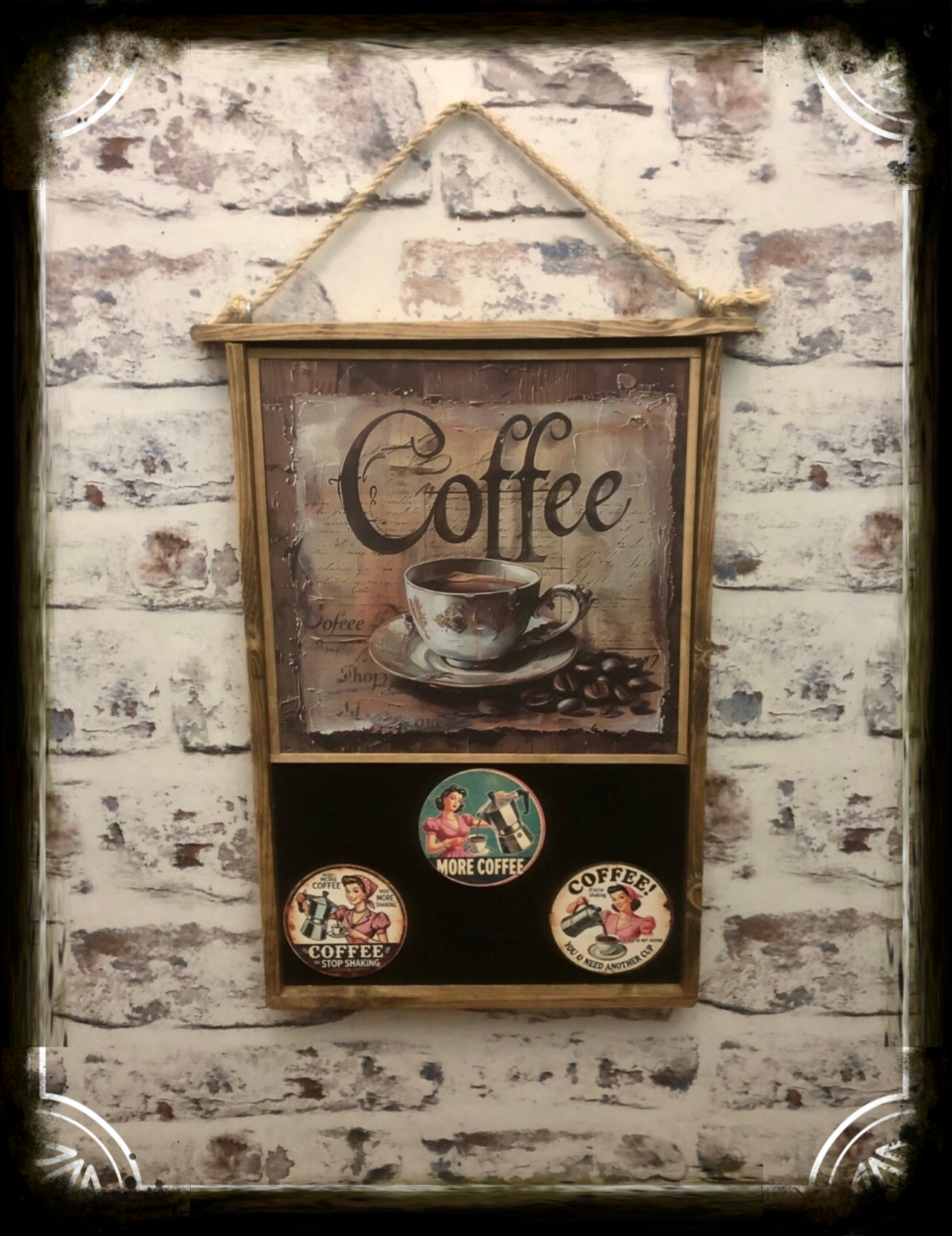 Rustic coffee sign