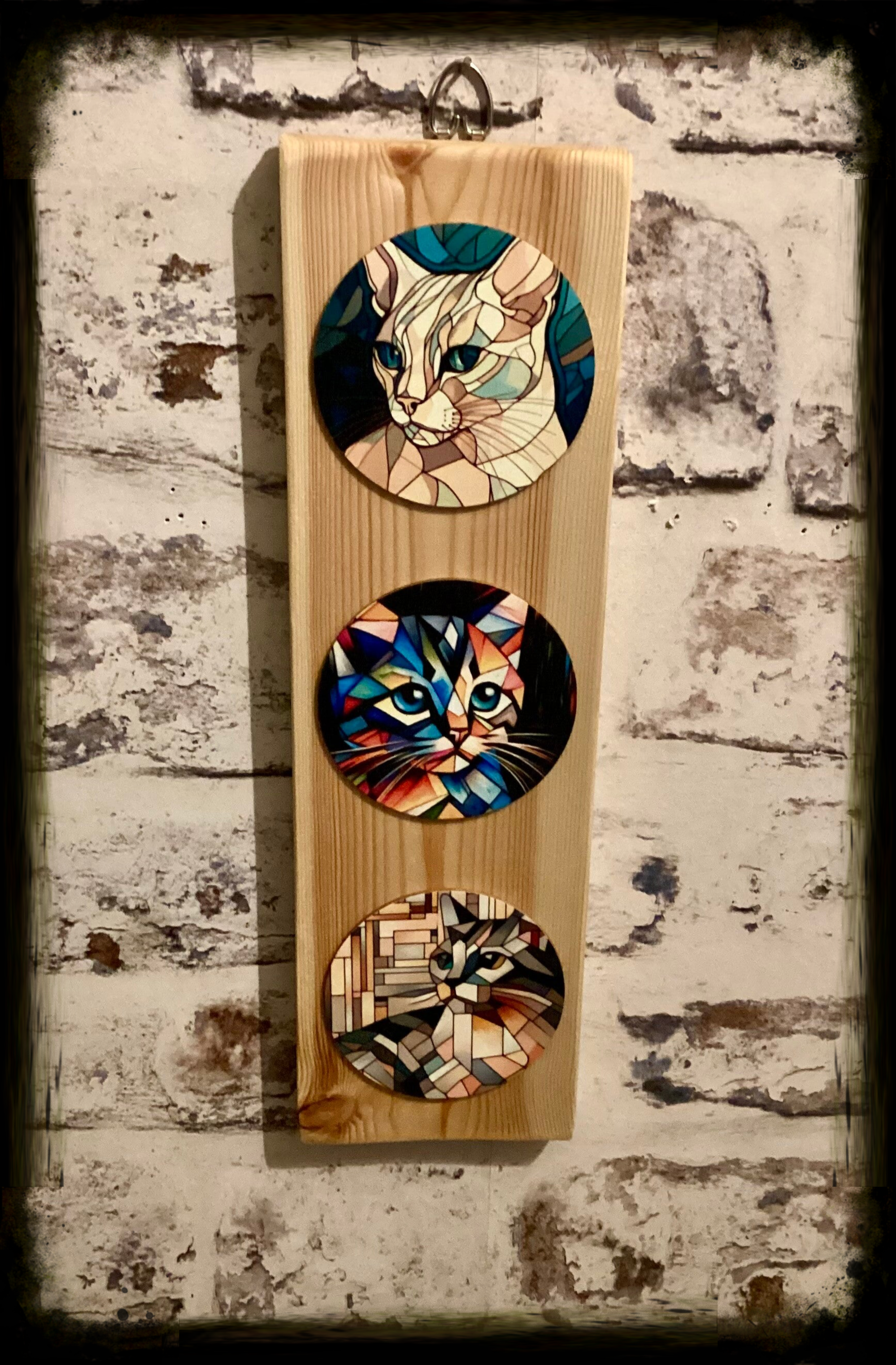 Rustic reclaimed wood decorative wall hanging