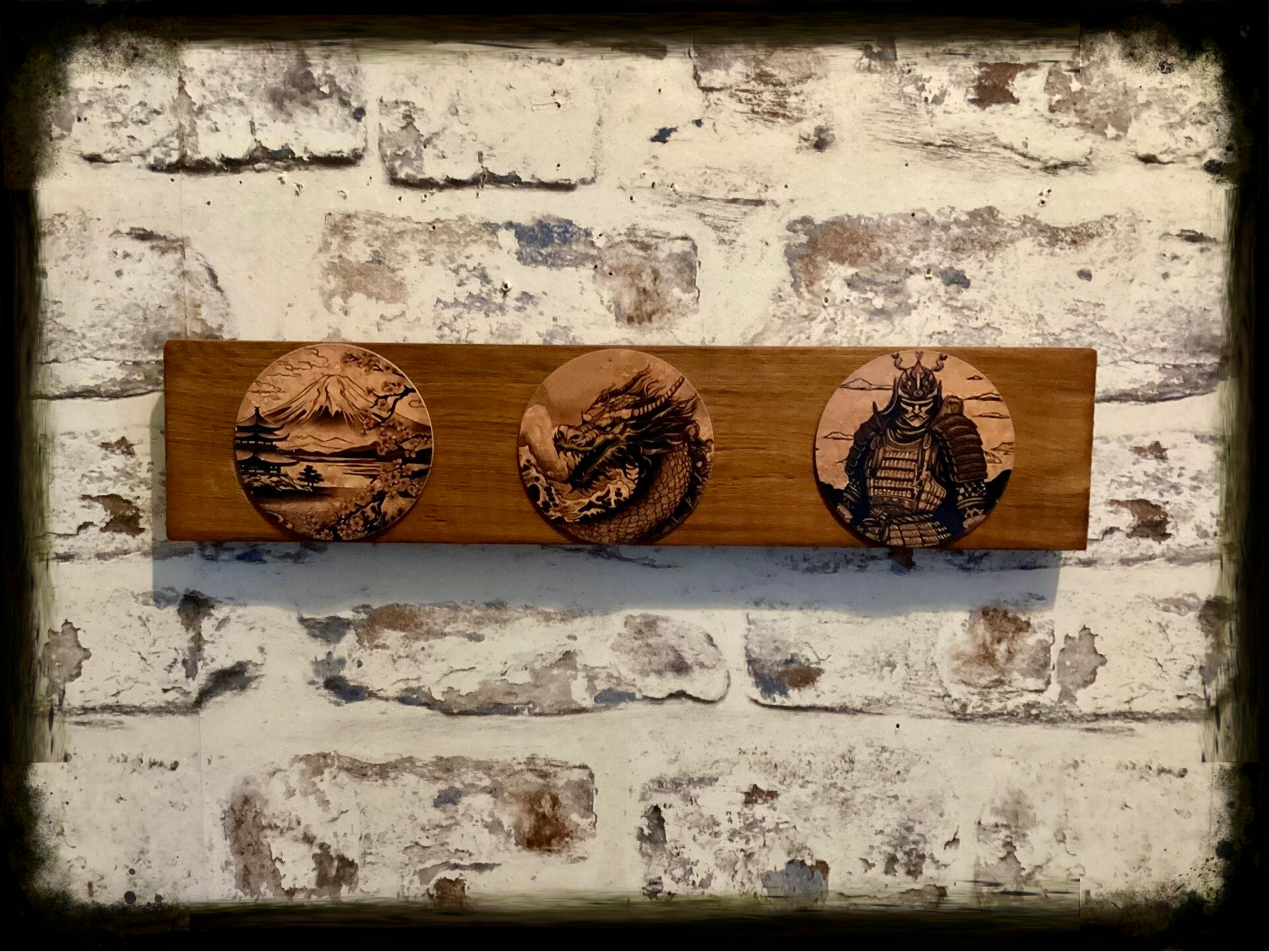 Rustic reclaimed wood decorative wall hanging