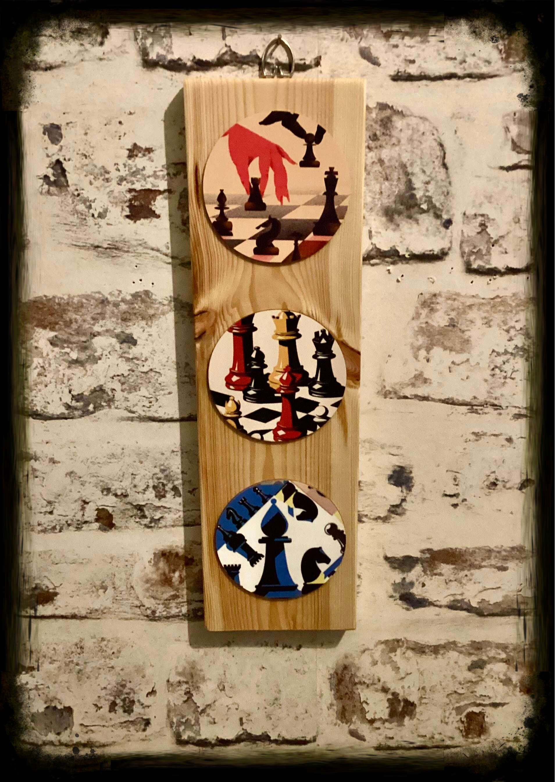 Rustic reclaimed wood decorative wall hanging