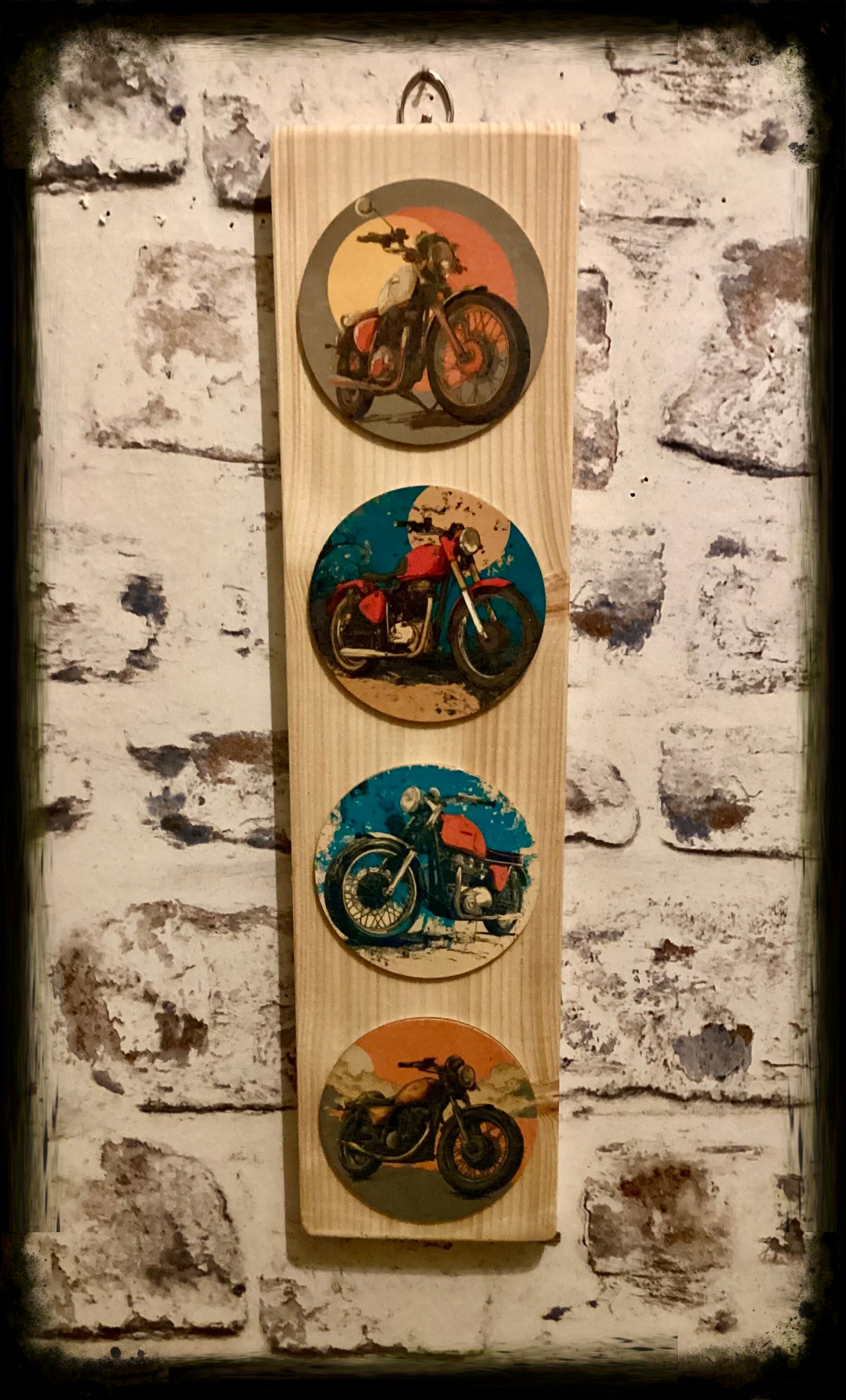 Rustic reclaimed wood decorative wall hanging