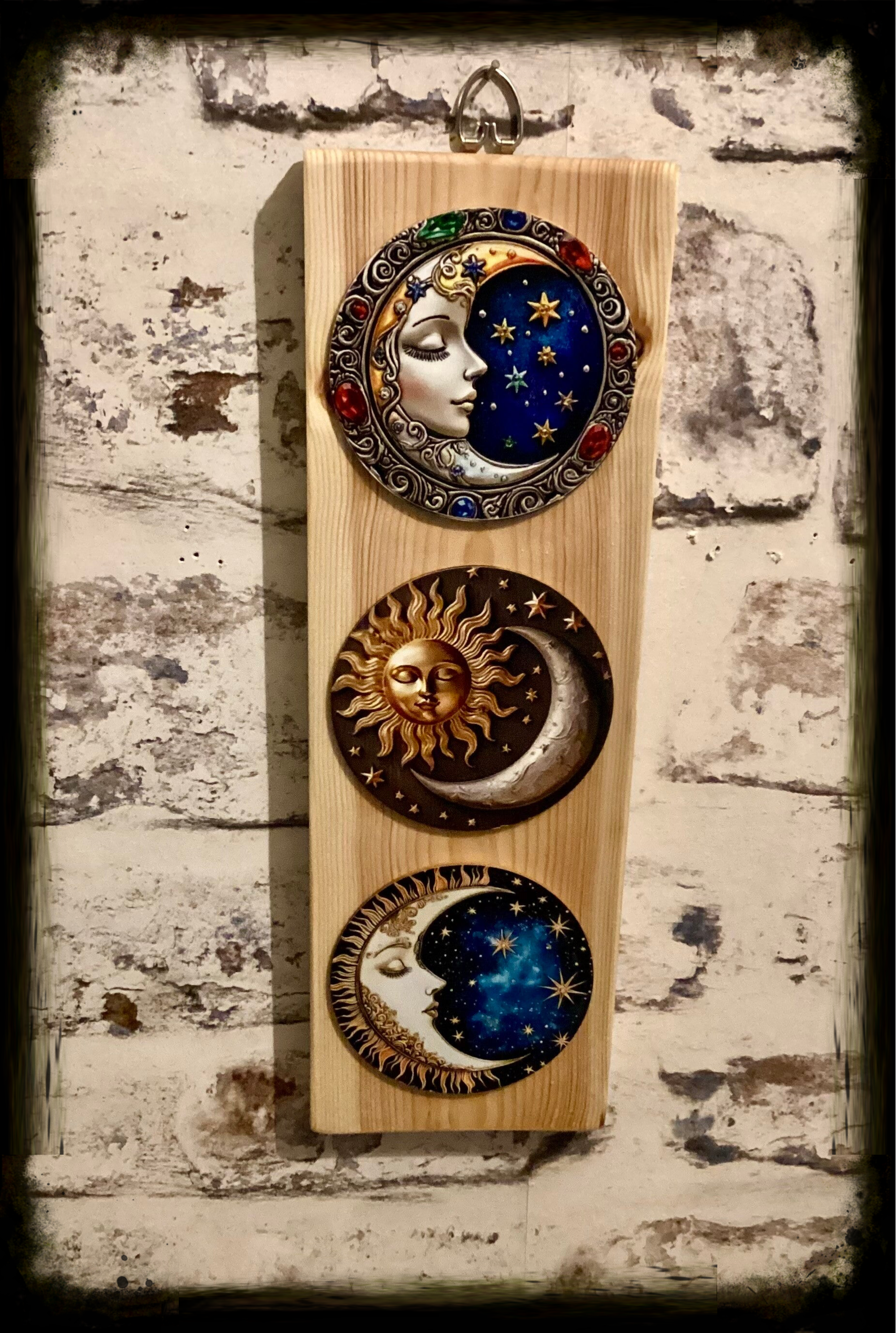 Rustic reclaimed wood decorative wall hanging