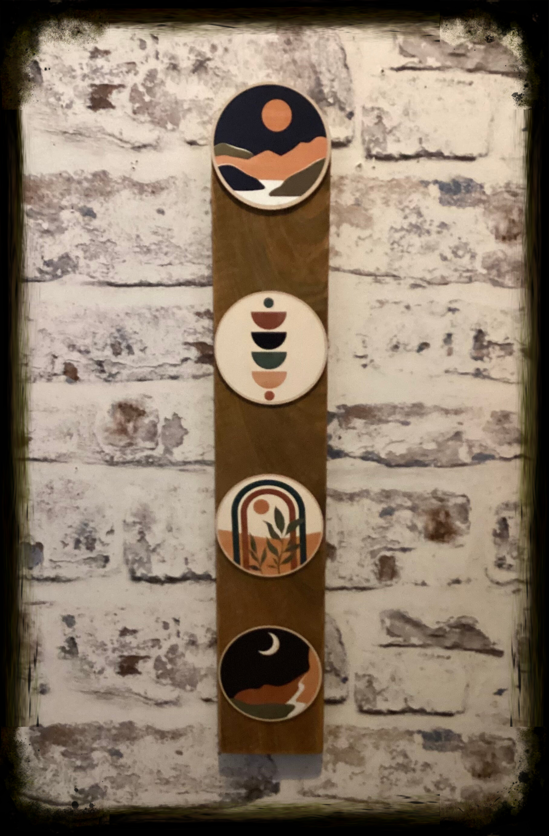 Rustic reclaimed wood decorative wall hanging