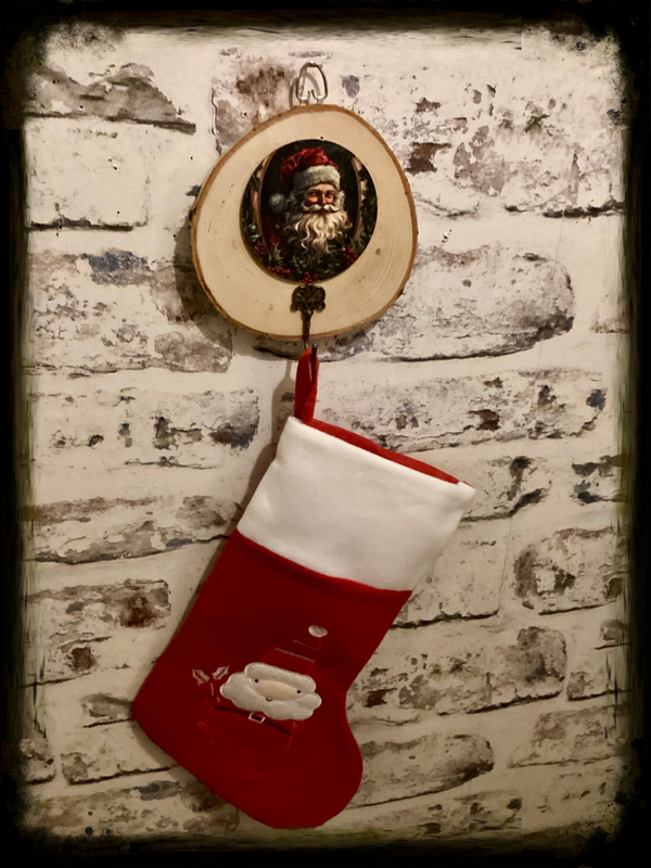 Reclaimed wood xmas stocking holder