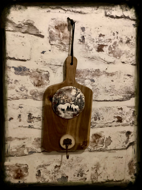 Rustic small xmas Tea towel / oven glover hanger
