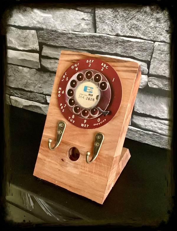 Reclaimed wood rustic mobile phone station