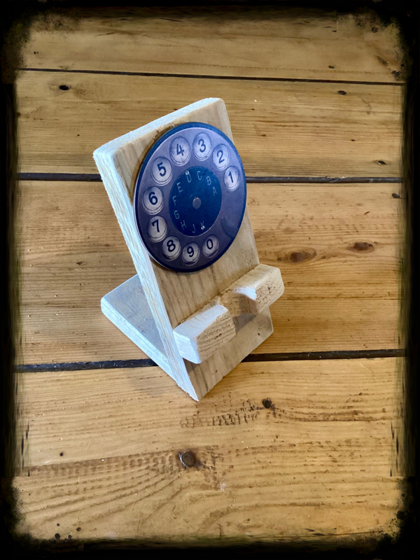 Reclaimed wood rustic mobile phone station