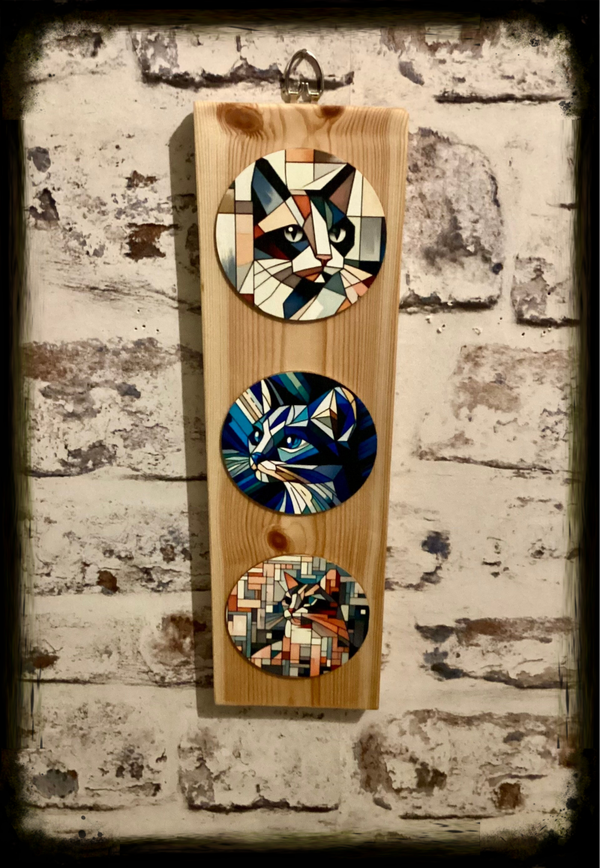 Rustic reclaimed wood decorative wall hanging