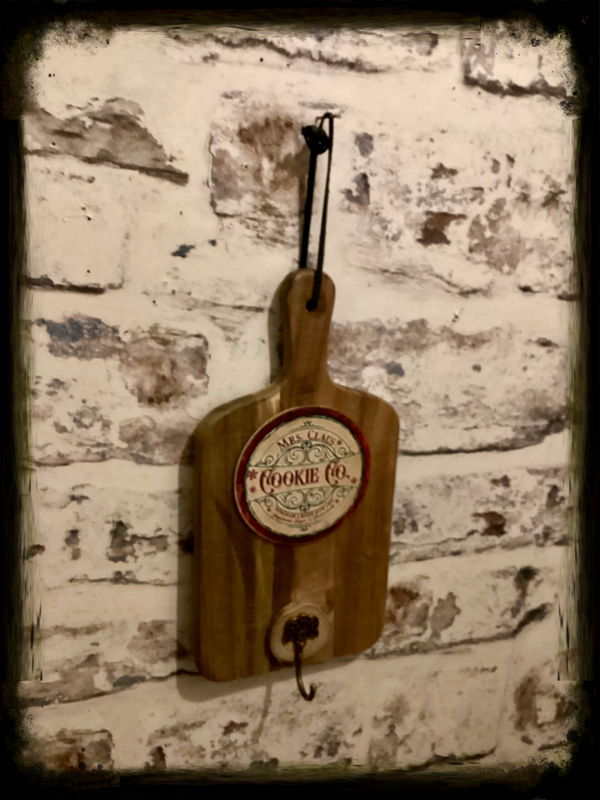 Rustic small xmas Tea towel / oven glover hanger