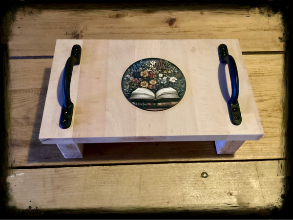 Rustic reclaimed wood small table riser