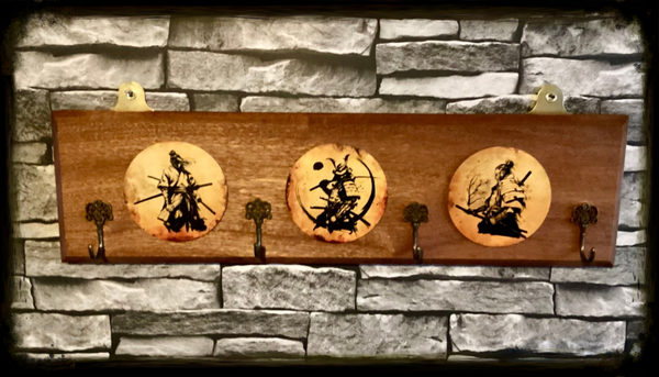 Rustic reclaimed wood 4 hook coat hanger