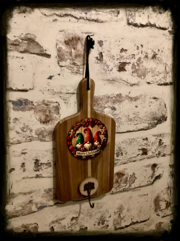 Rustic small xmas Tea towel / oven glover hanger
