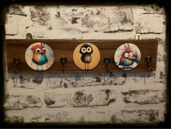 Reclaimed wood 4 hook childs coat hanger