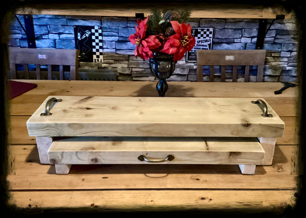 Rustic double table riser