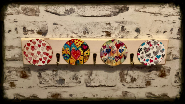 Reclaimed wood rustic 3 hook coat hanger