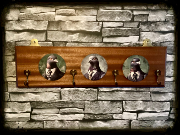 Rustic reclaimed wood 4 hook coat hanger