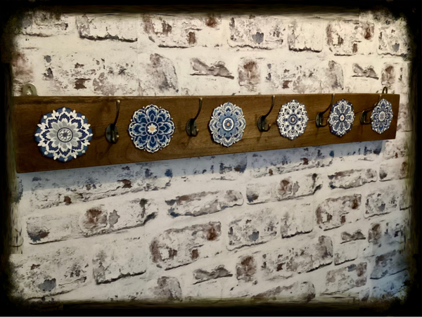 Rustic 5 hook  coat hanger