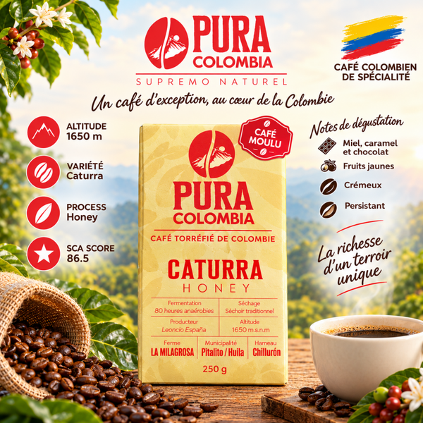 Caturra Honey moulu 250g