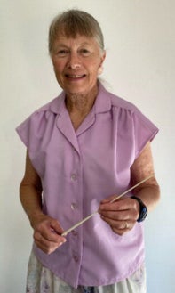 picture of our conductor, Ruthanne Fryer