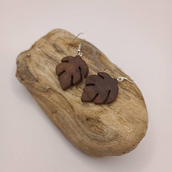 Boucles d'oreilles motif feuilles #1