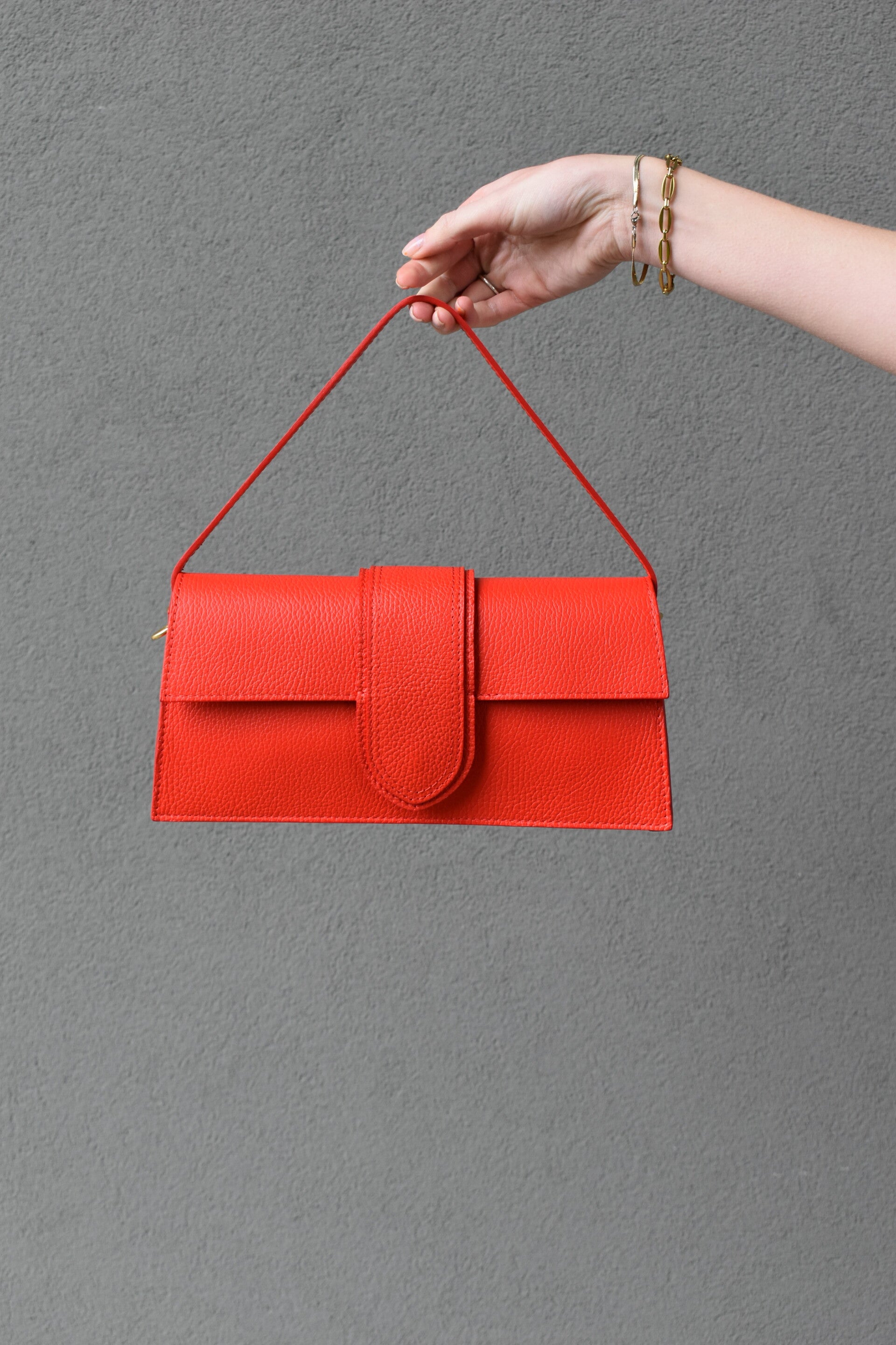 Kelly leren tas rood