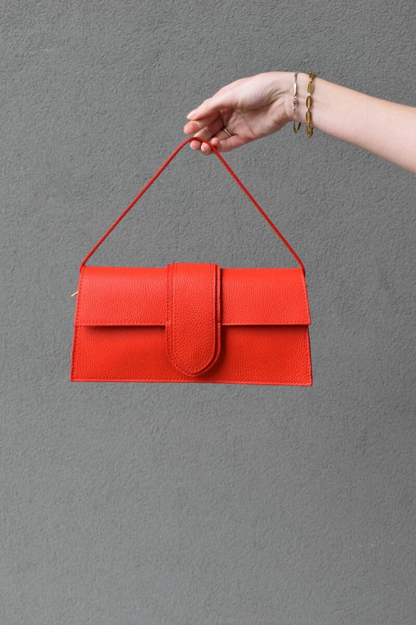 Kelly leren tas rood