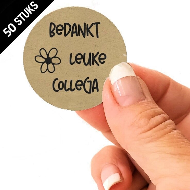 Bedankt stickers bedankt leuke collega 4cm