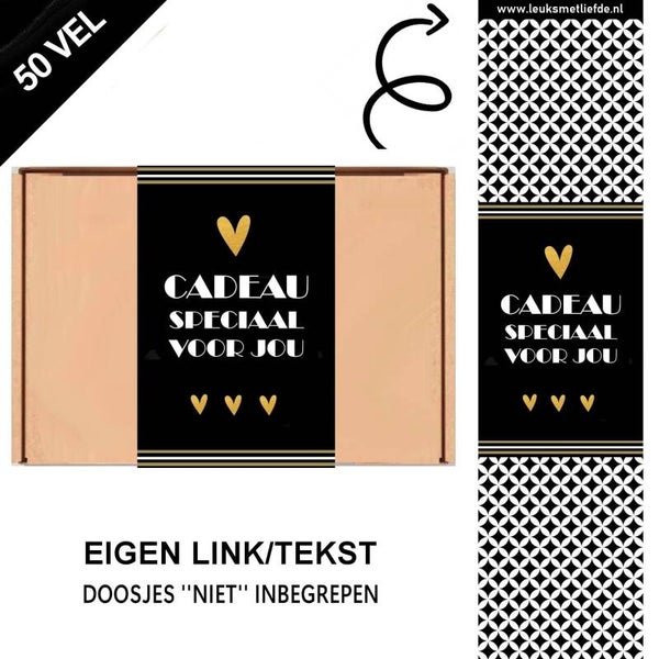 'Cadeau voor jou' wikkels voor A5 verzenddoosjes ruitjes