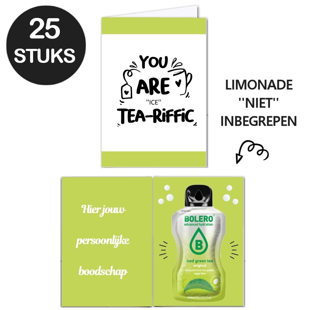 Bedankjes ijsthee limonade kaarten ''You Are Teariffic''