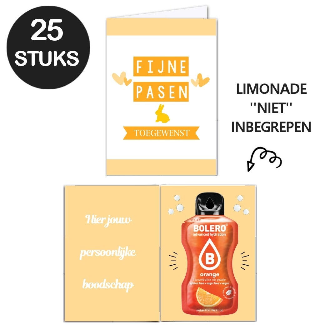 Paas limonade kaarten ''fijne Pasen toegewenst''
