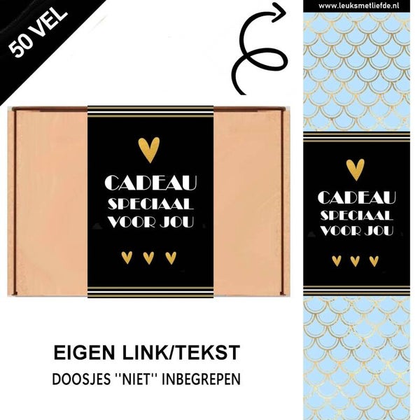 'Cadeau voor jou' wikkels voor A5 verzenddoosjes Mermaid