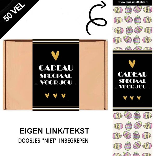 'Cadeau voor jou' wikkels voor A5 verzenddoosjes Pasen