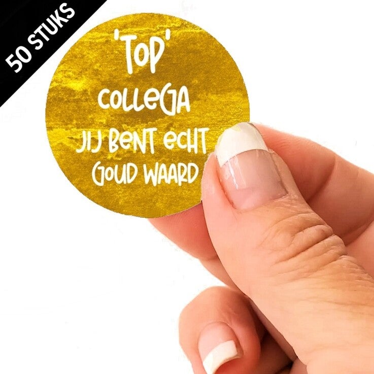 Waardering stickers jij bent goud waard Collega 4cm