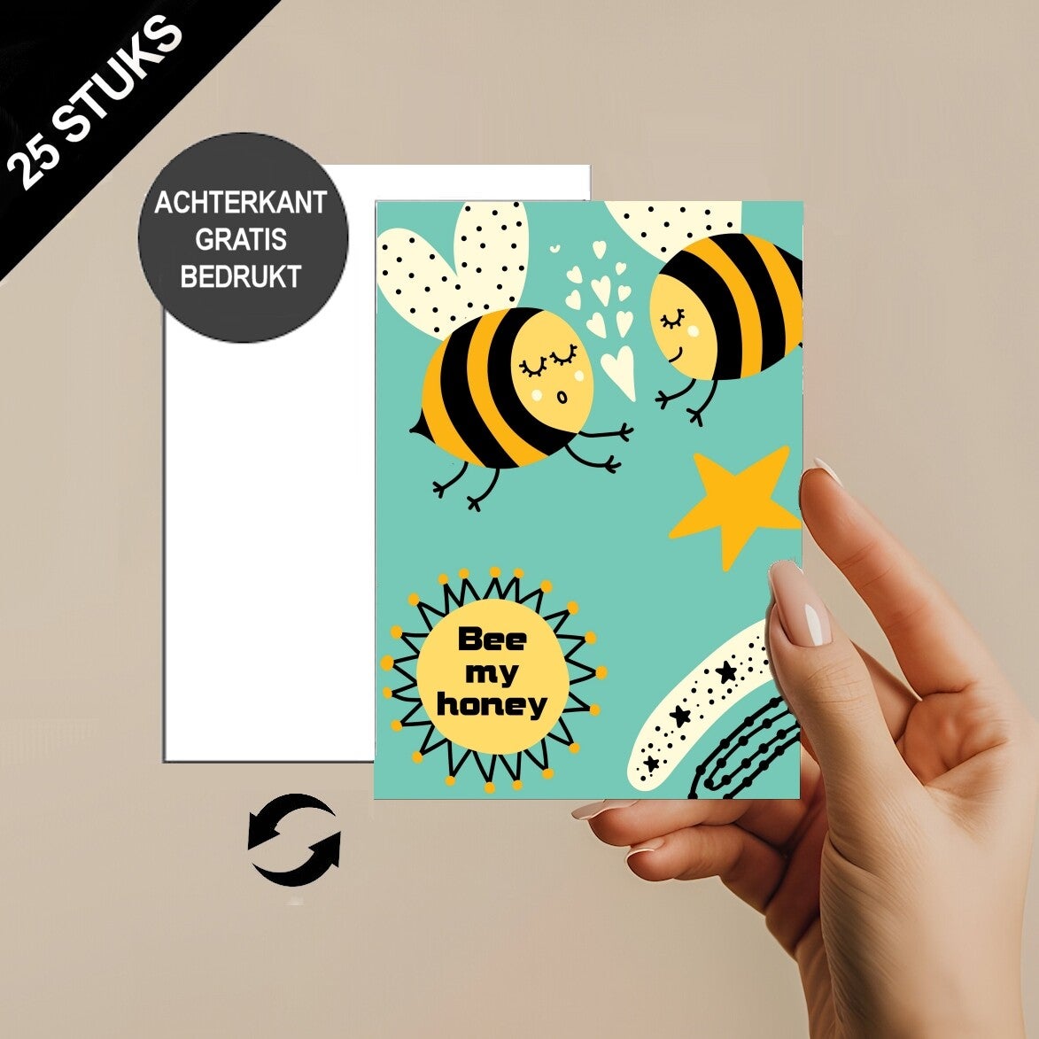 Wenskaarten huwelijk bee my honey A6