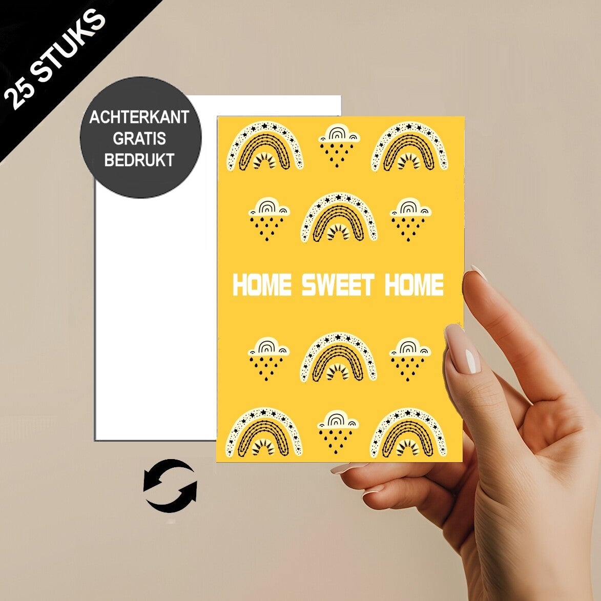 Gekleurde Wenskaarten home sweet home A6