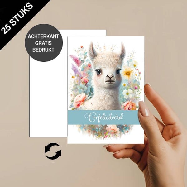 Lama kaarten gefeliciteerd A6