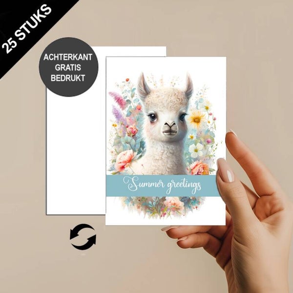 Lama kaarten Summer greetings A6