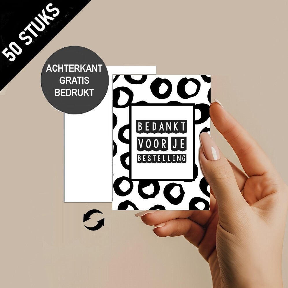 Kleine cadeau kaartjes enkel A7 - bedankt voor je bestelling