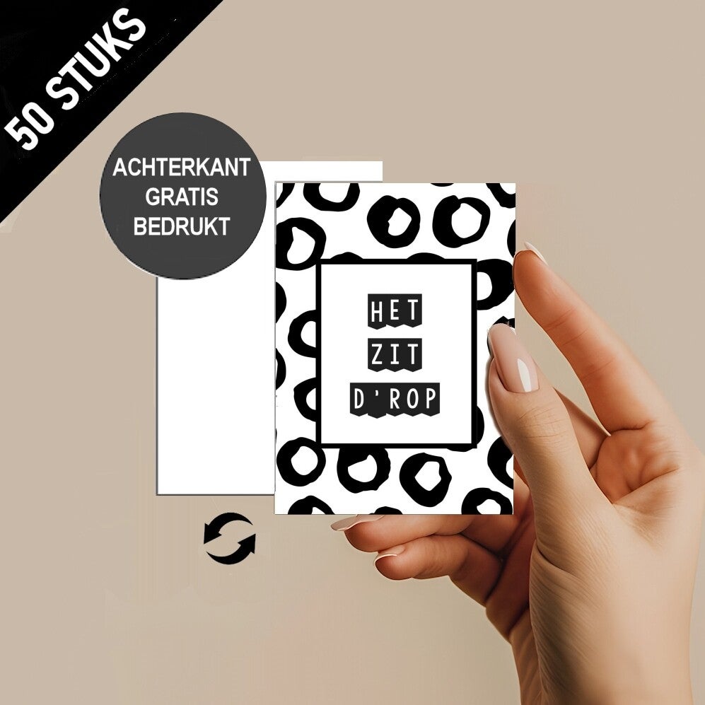 Kleine cadeau kaartjes enkel A7 - het zit drop