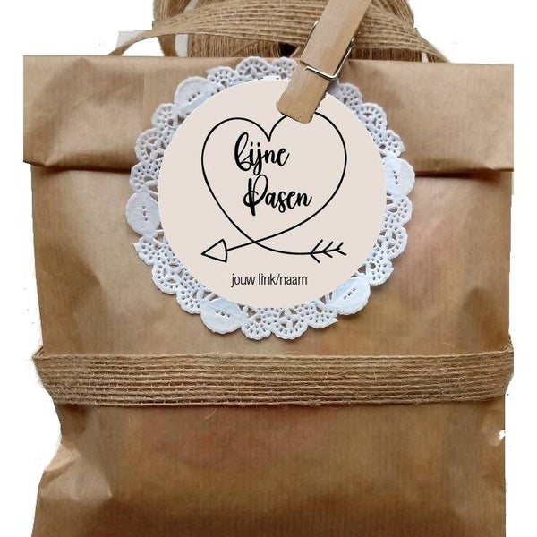 Persoonlijke cadeau labels 8cm - Fijne Pasen