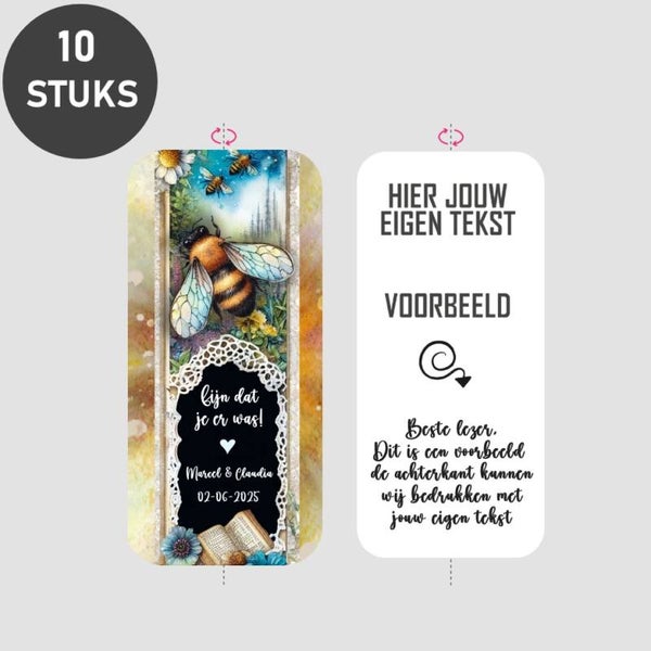 Boekenleggers trouwbedankjes ''fijn dat je er was''