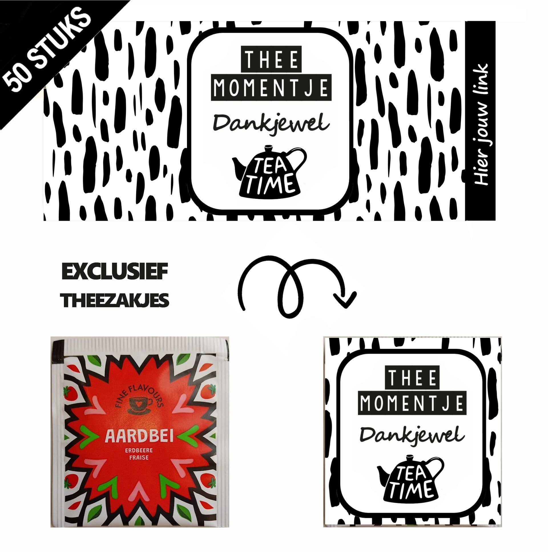 Persoonlijke bedankt theezakjes maken wikkels dankjewel