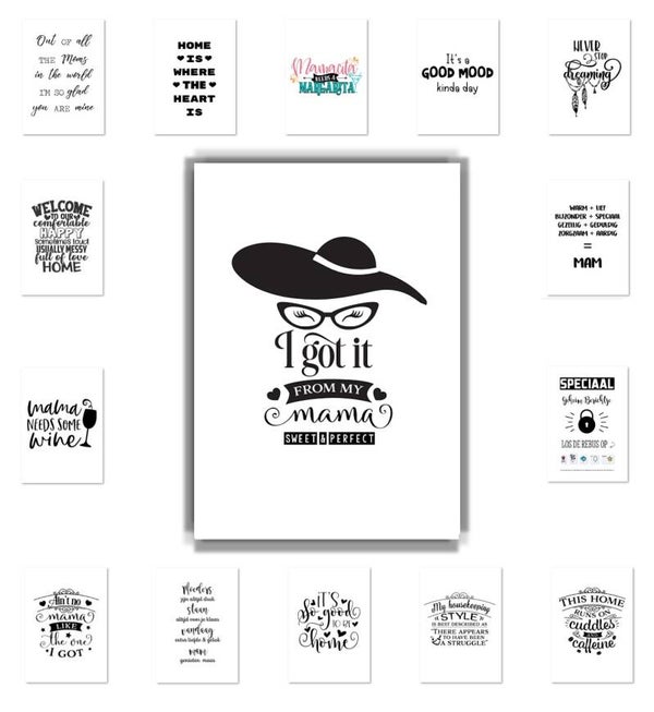 Set van 20 stuks wenskaarten ''moederdag'' A6