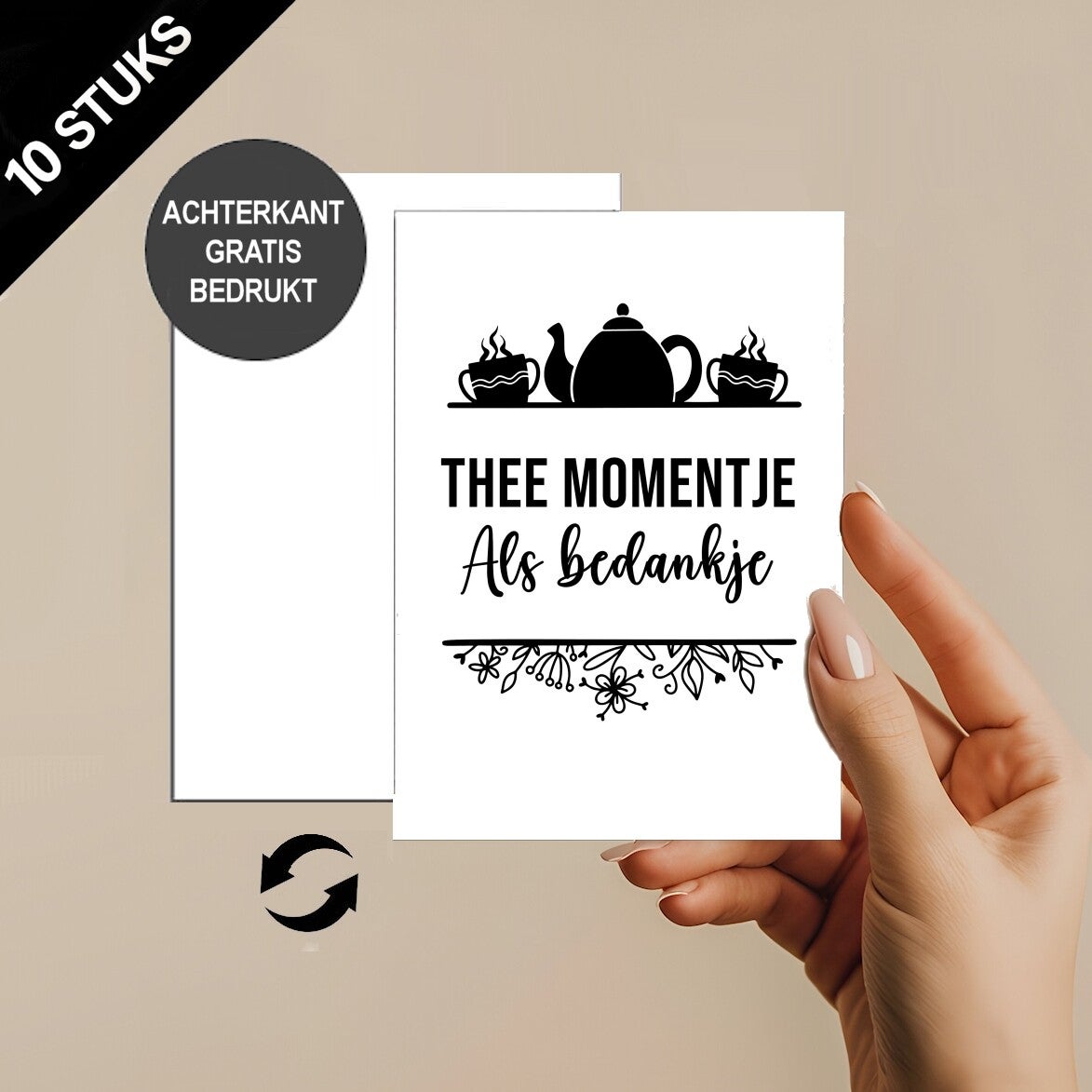 Thee wenskaarten theemomentje bedankje - enkel A6